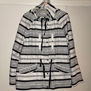 Loft striped drawstring jacket blue/white/gray XL